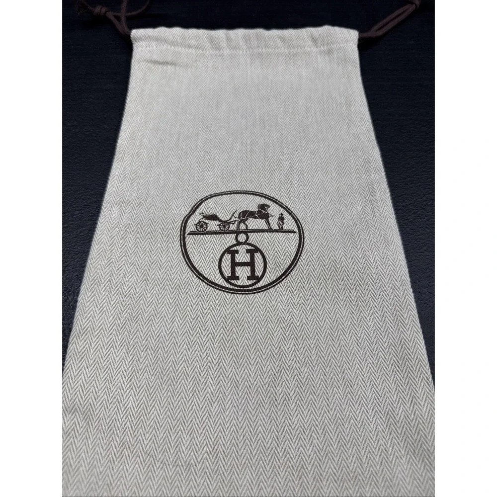HERMES Drawstring Dust Bag Herringbone Pattern 14